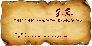Gölöncsér Richárd névjegykártya