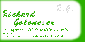 richard goloncser business card
